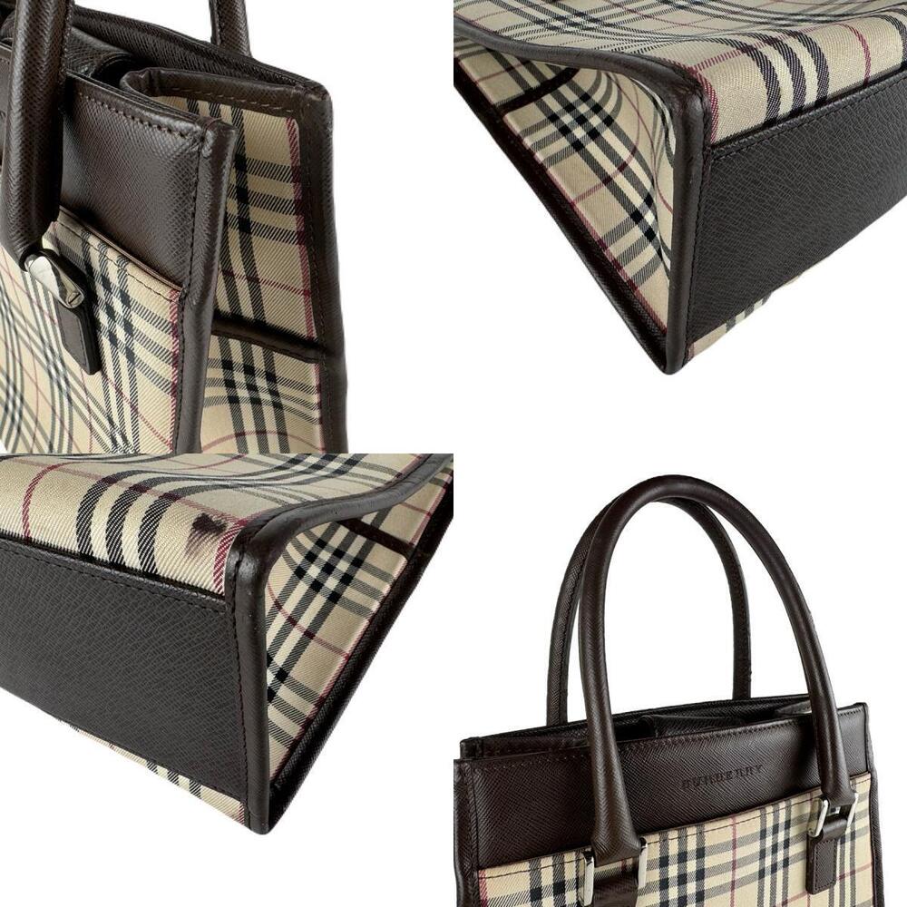 Burberry handbag canvas leather brown beige - Picture 4 of 4